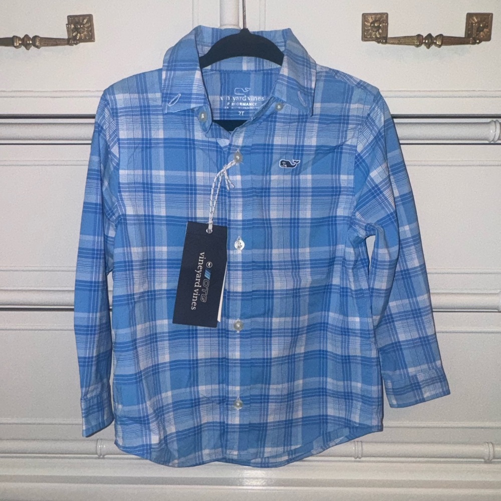 SOLD Vineyard Vines NWT Plaid Performance Button Down Shirt - 2T